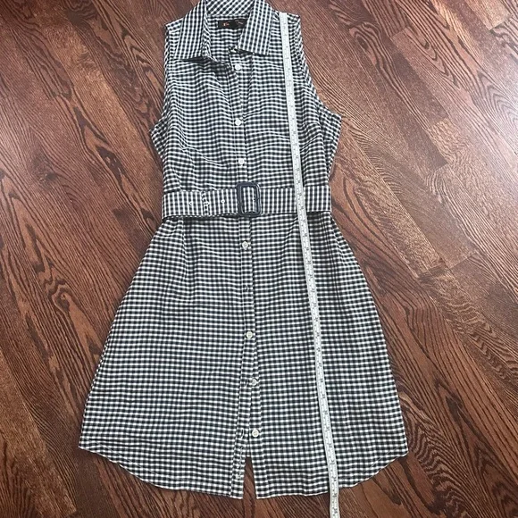 Ben Sherman navy white gingham belted shirt dress size small - Picture 5 of 8